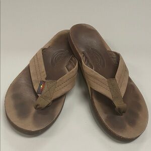 Rainbow Deep Tan Flip-Flops size 5 with arch support